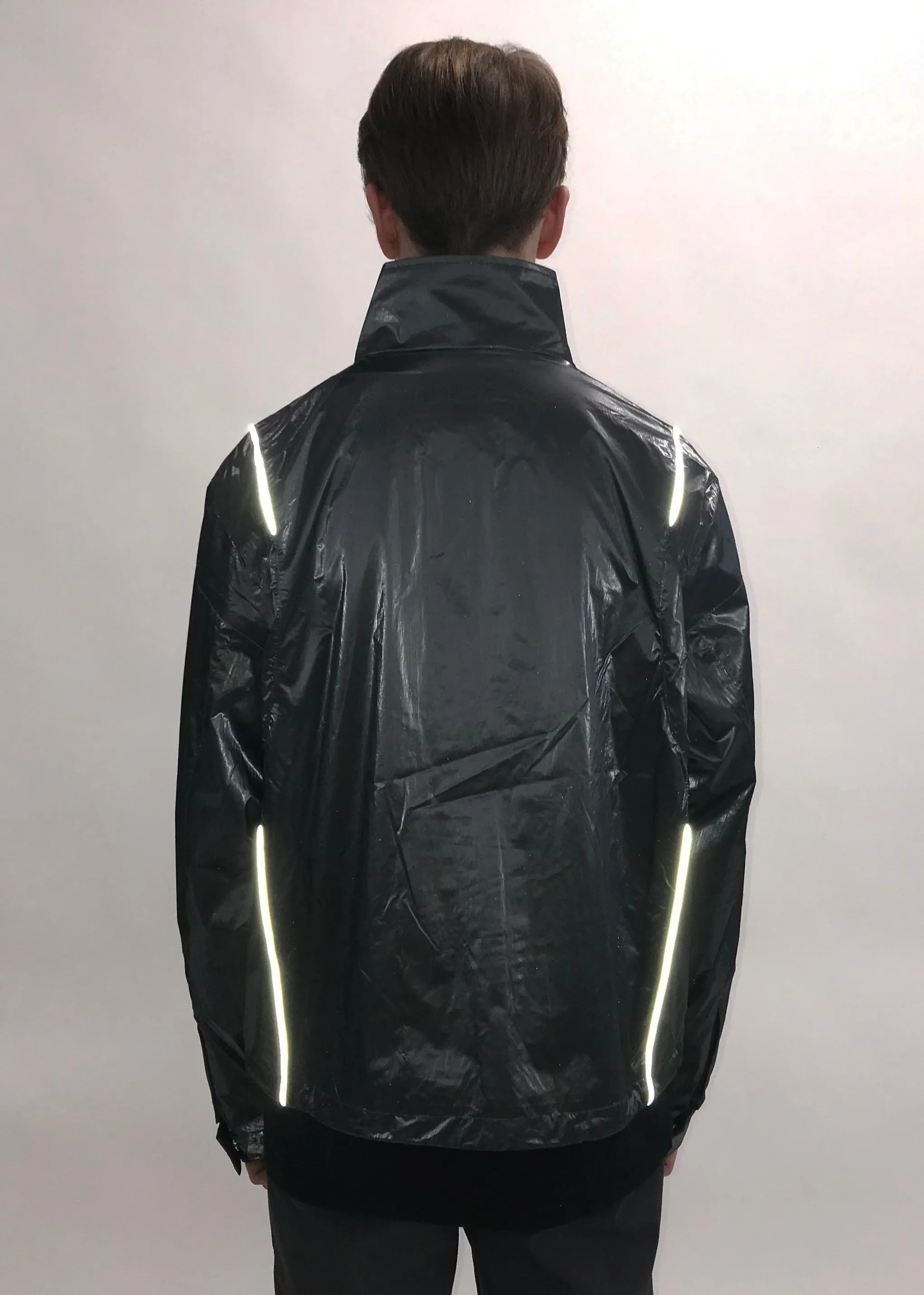 Metallic Silver Piping Track Jacket