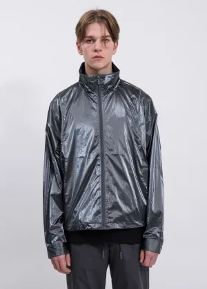 Metallic Silver Piping Track Jacket