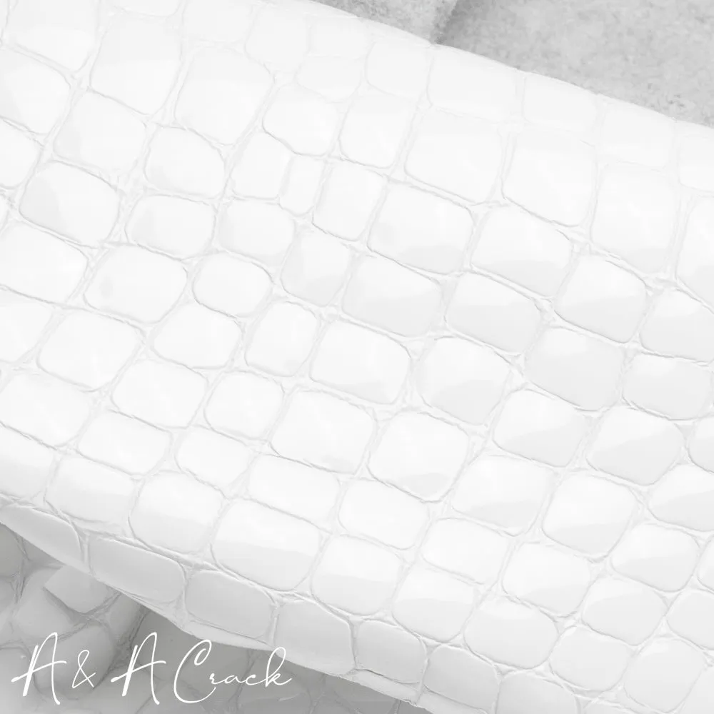 MOCK CROC PATENT - BRILLIANT WHITE - 1.0/1.2mm