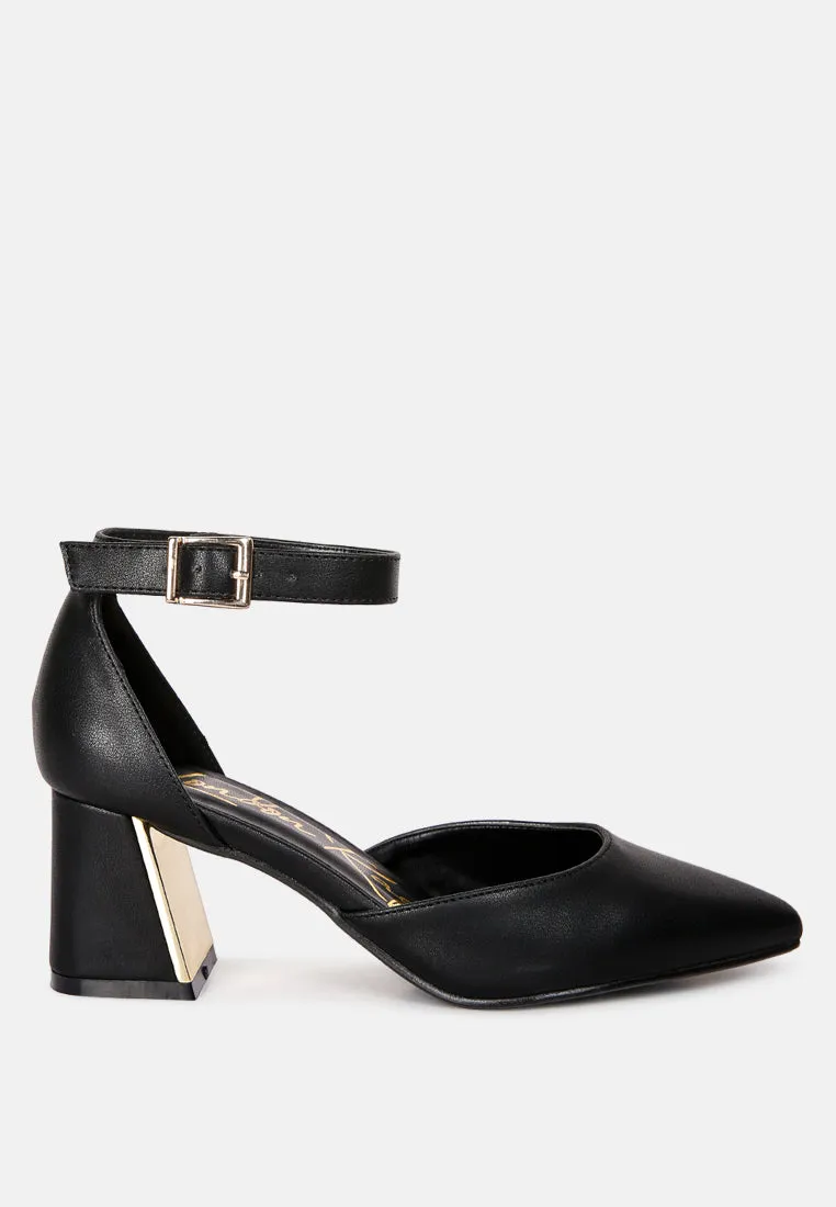 Myla Faux Leather Metallic Sling Heeled Sandals By RAG