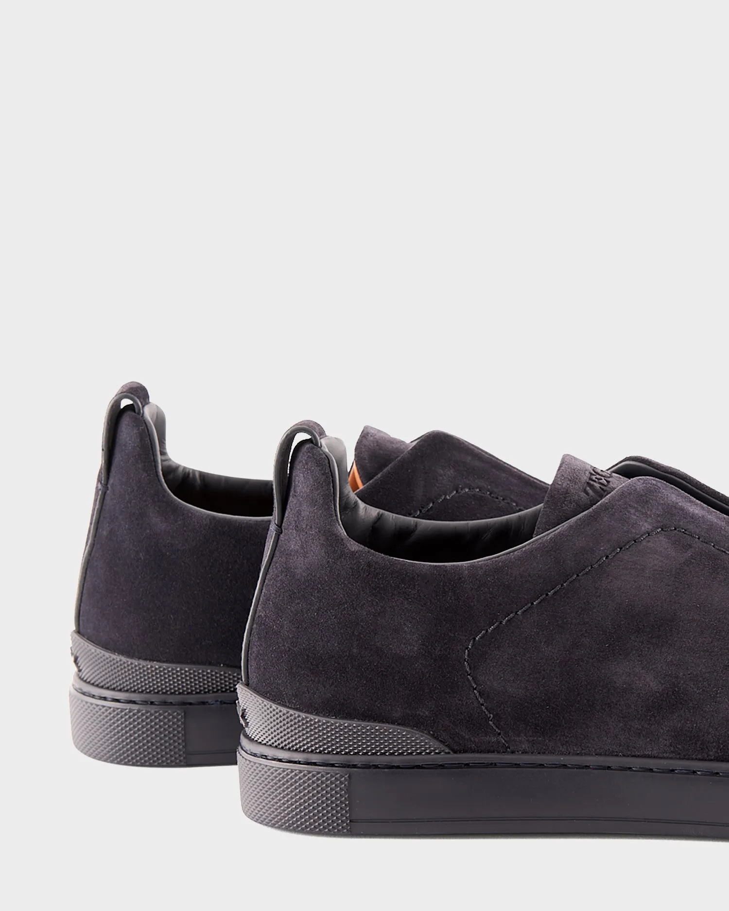 Navy Suede Triple Stitch Sneakers