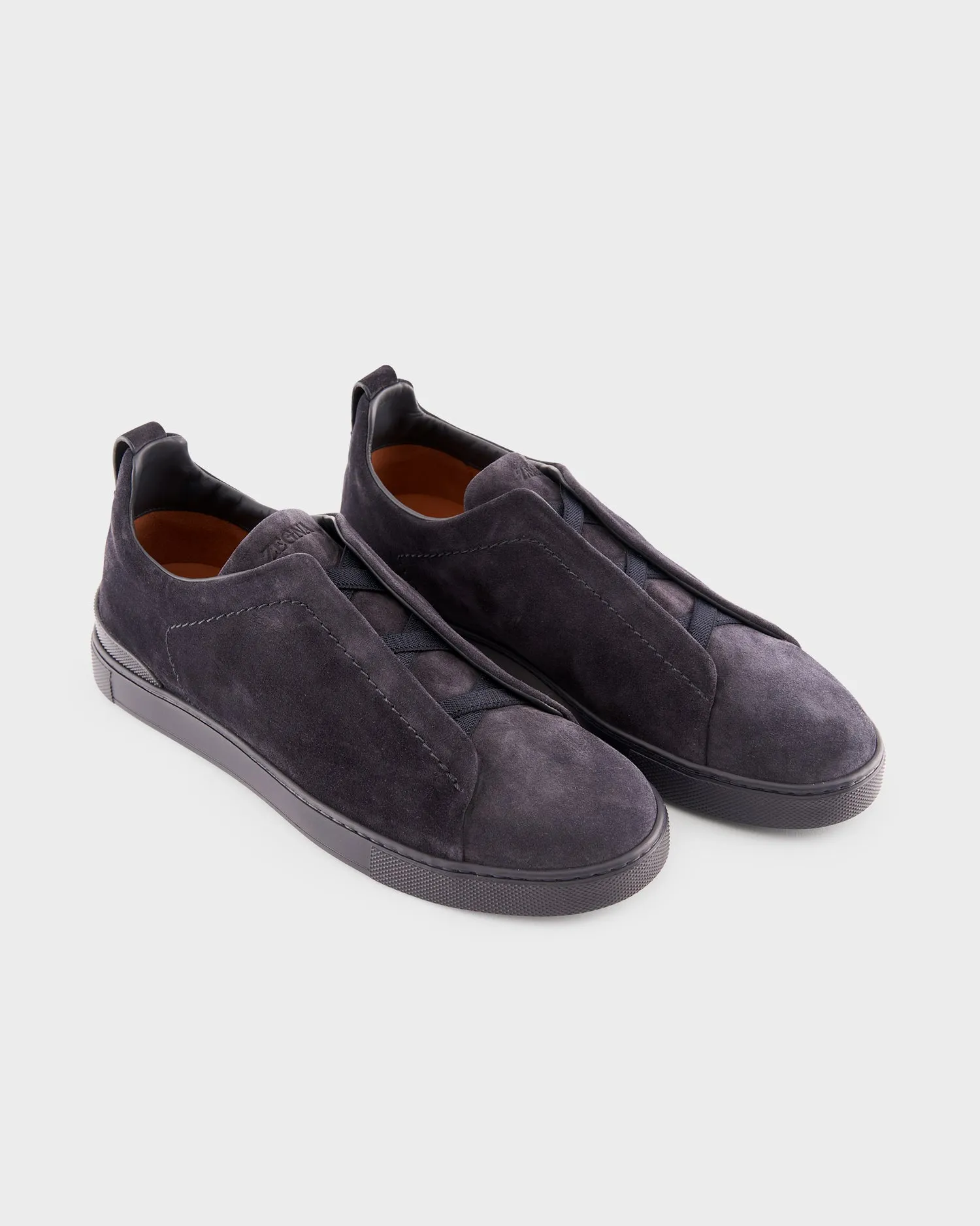 Navy Suede Triple Stitch Sneakers