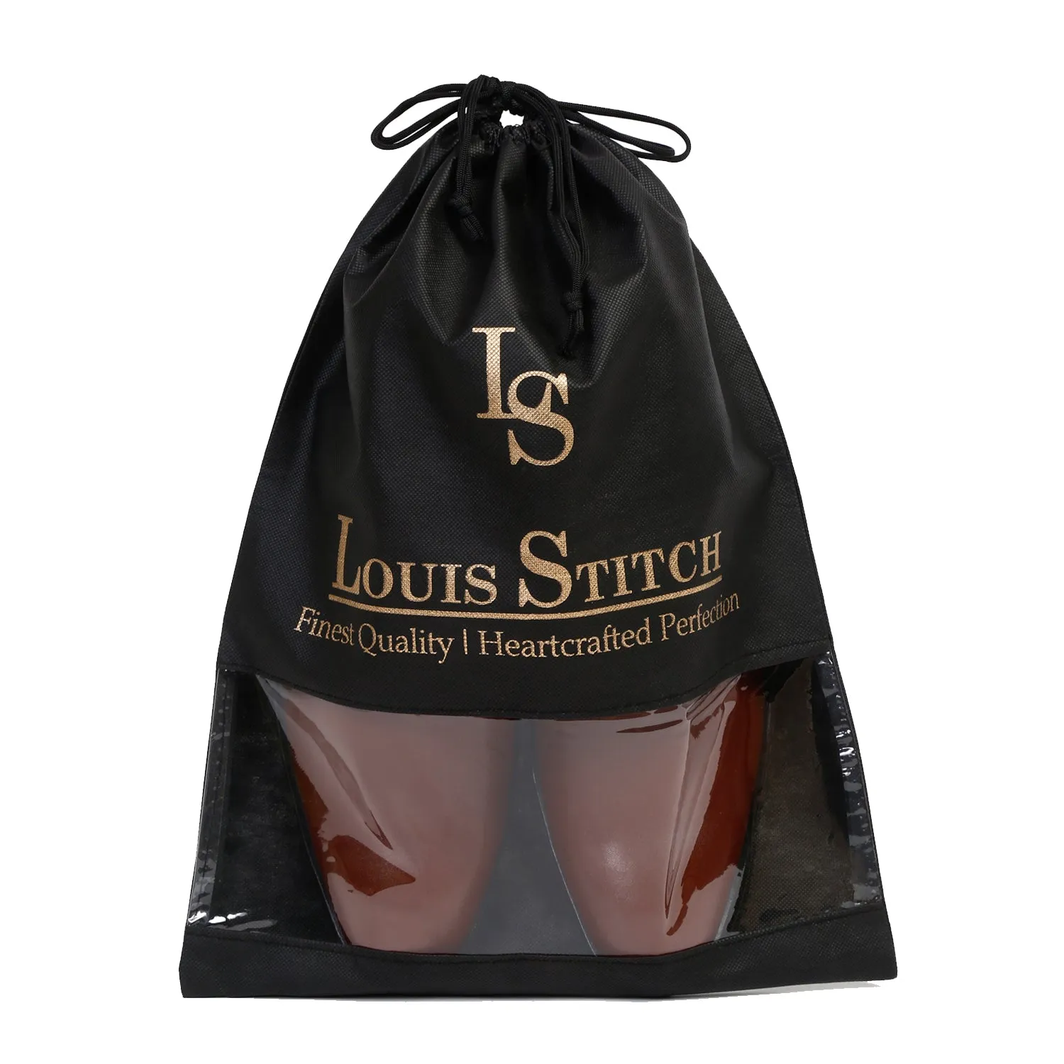 Non Woven Shoe Bag Pack Of  12 Black See-Thru