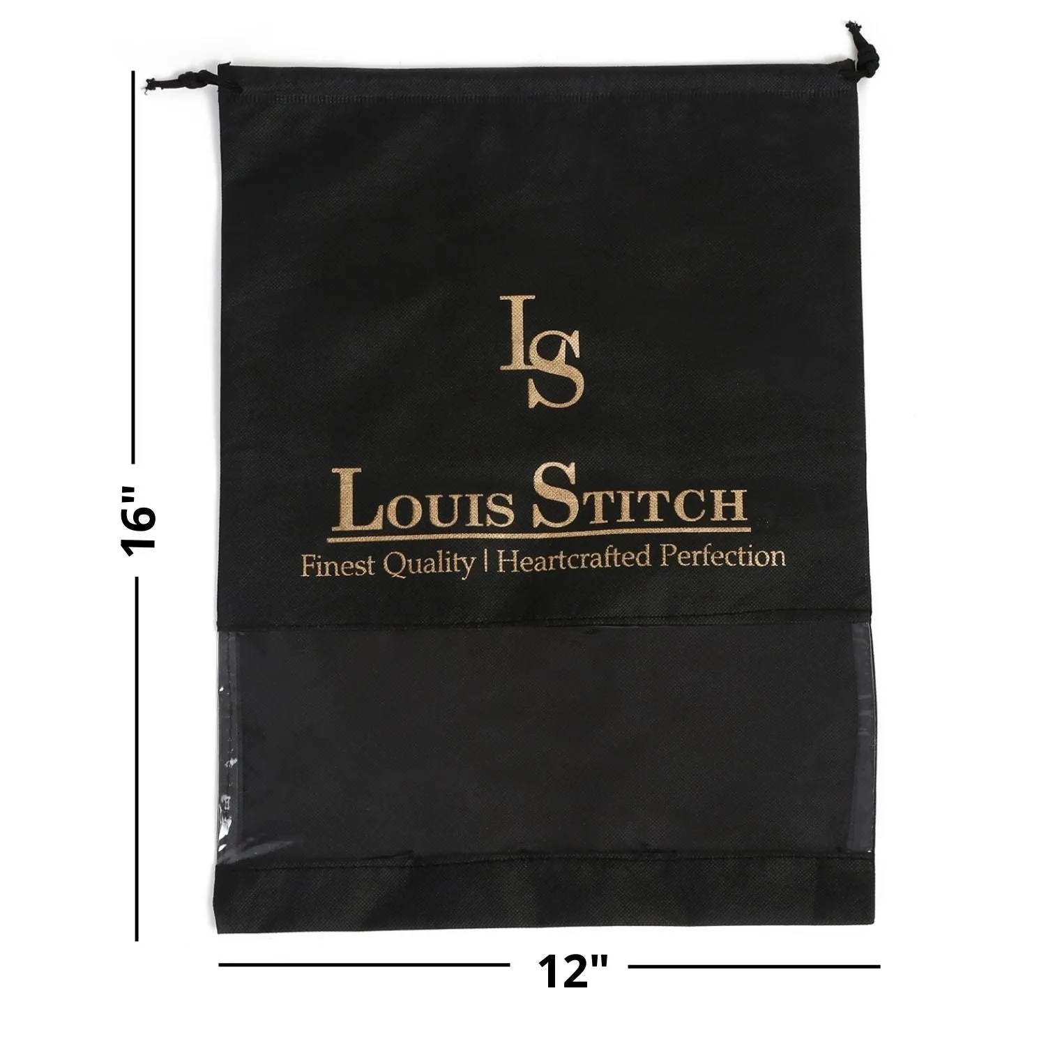 Non Woven Shoe Bag Pack Of  12 Black See-Thru