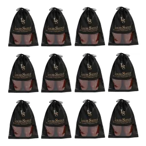 Non Woven Shoe Bag Pack Of  12 Black See-Thru