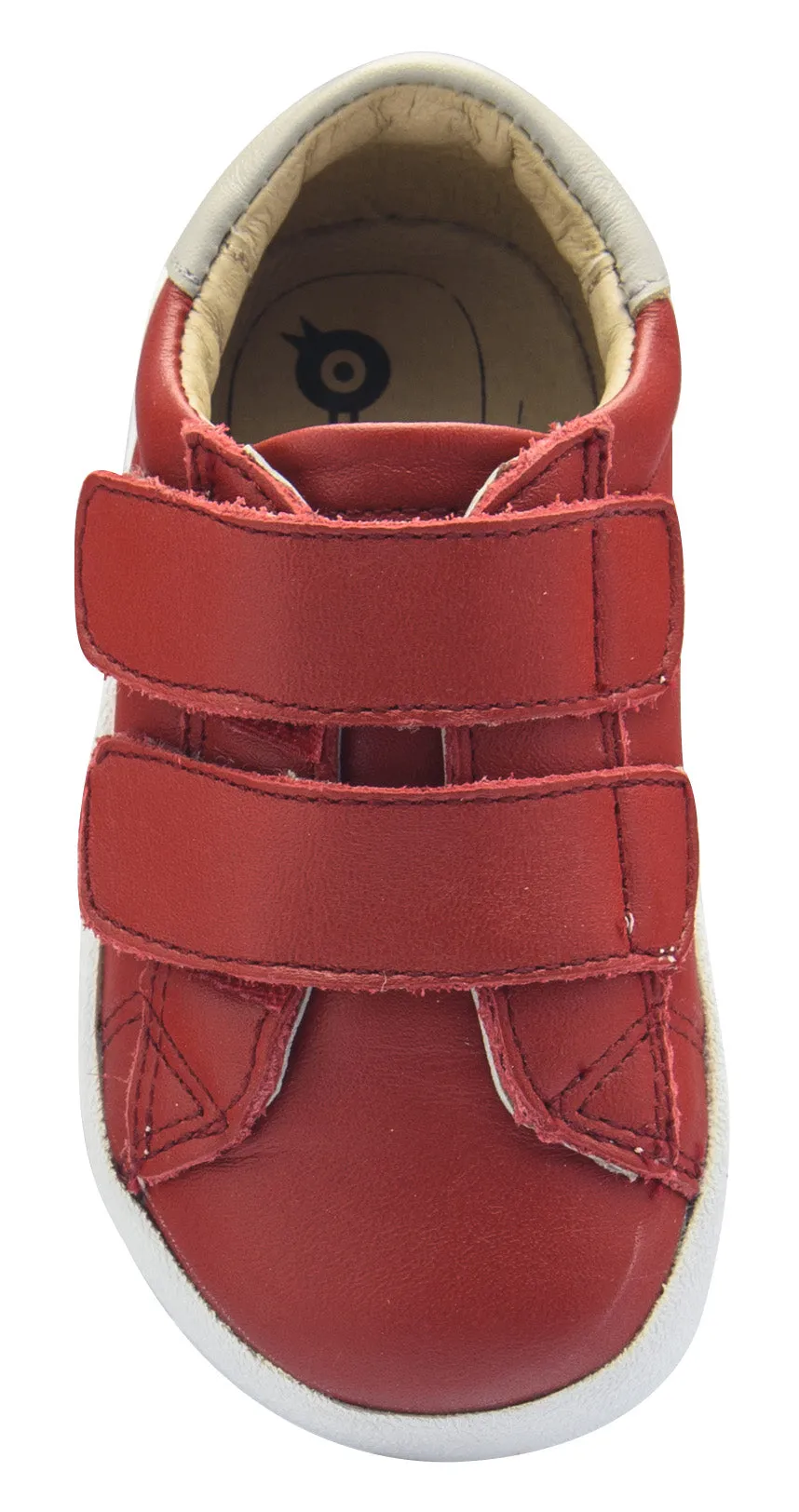 Old Soles Boy's Toddy Hook and Loop Closure Sneaker Shoes, Red/Gris