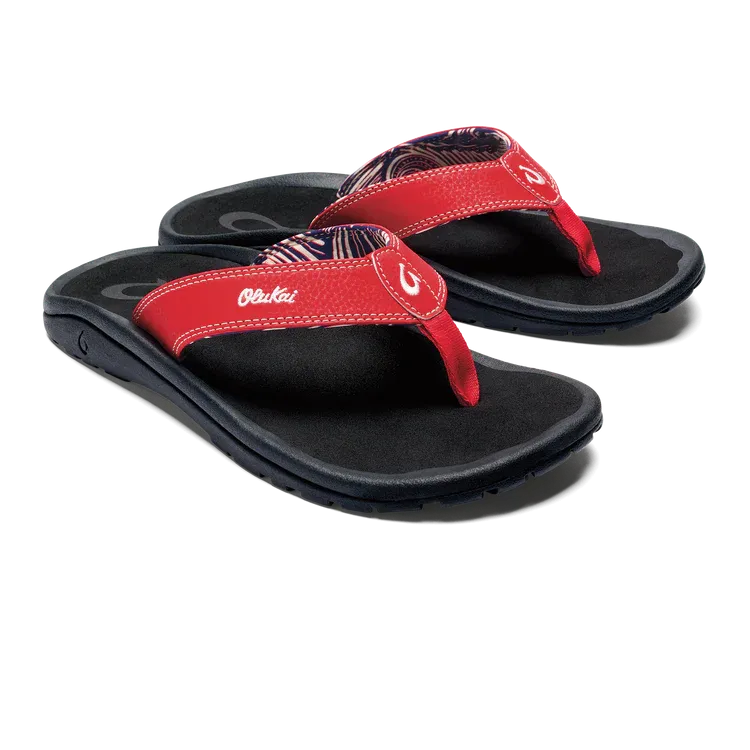 Olukai Men's Ohana / Red Lava - Black