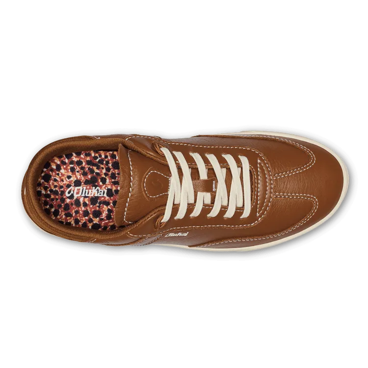 Olukai Women's Hā’upu Leather Sneakers- Fox