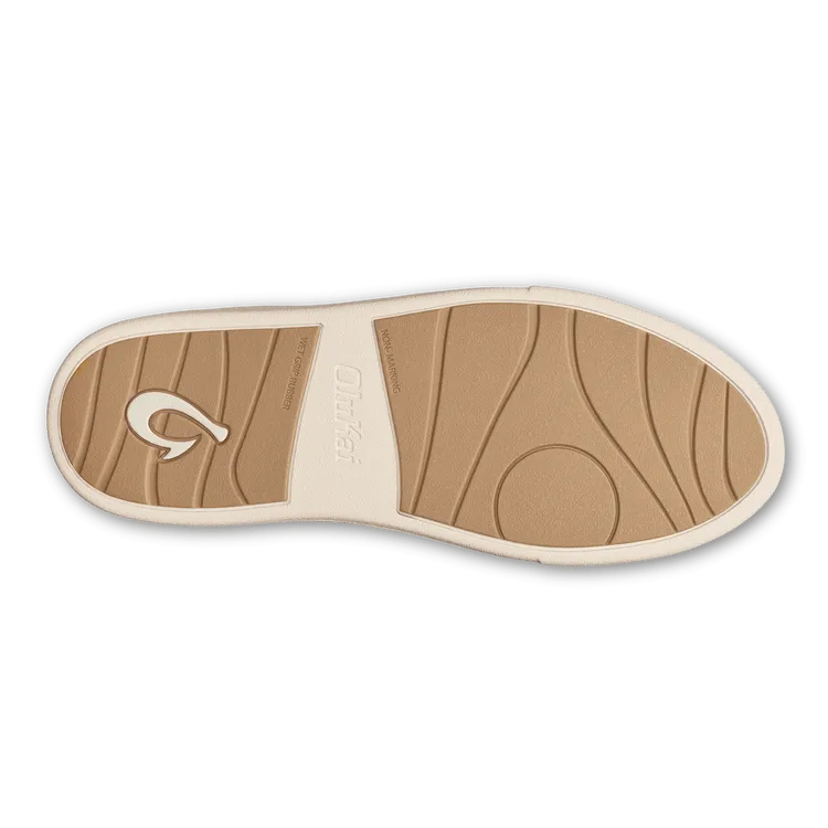 Olukai Women's Hā’upu Leather Sneakers- Onyx