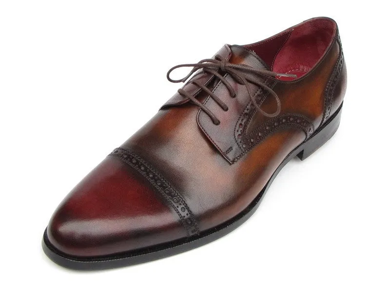 Paul Parkman Men's Bordeaux / Tobacco Derby Shoes Leather Upper And Leather Sole