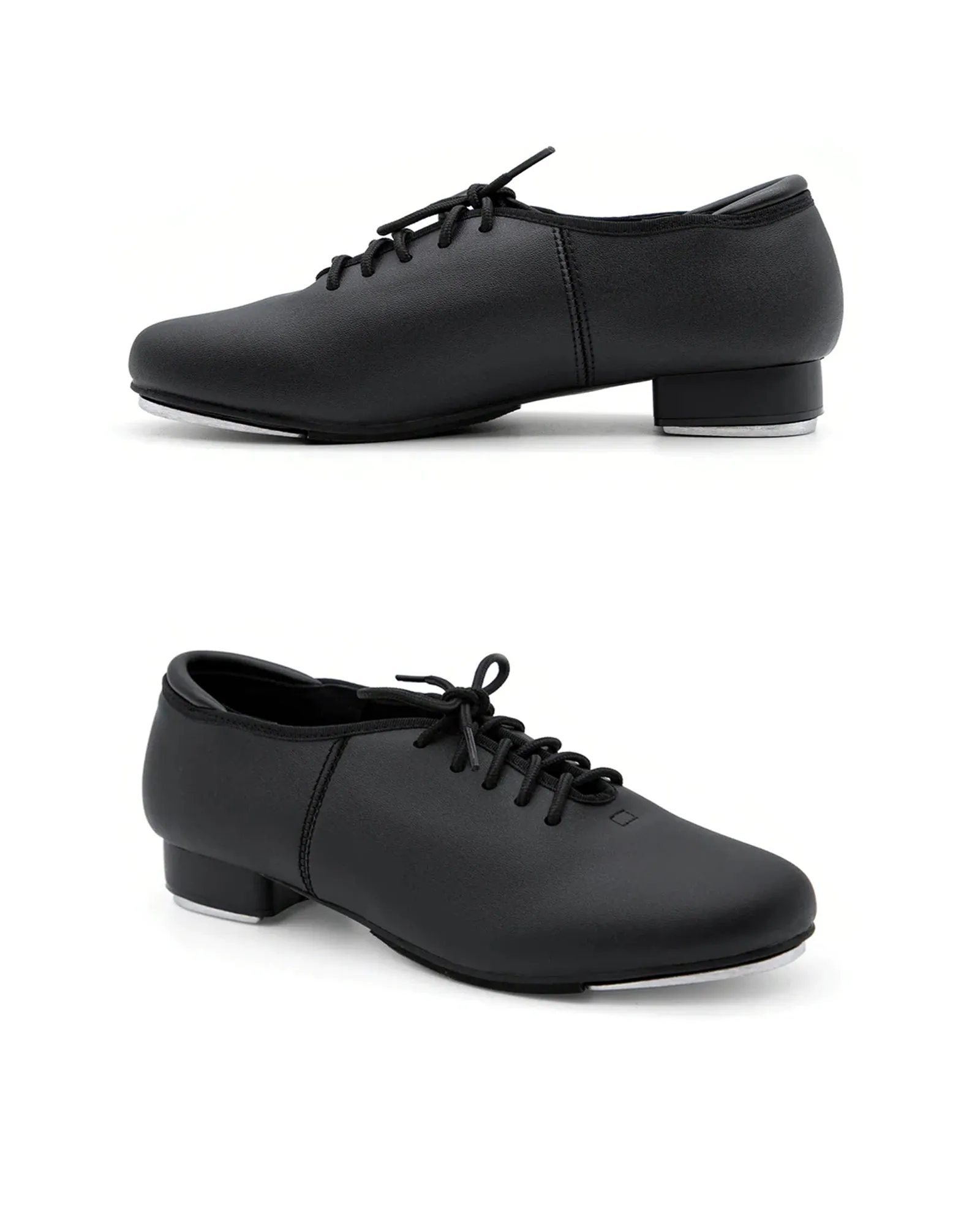 PU Leather Lace-Up Tap Dance Shoes for Women and Men