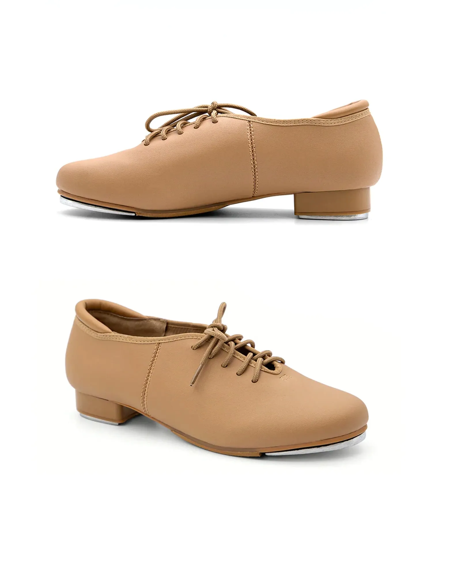 PU Leather Lace-Up Tap Dance Shoes for Women and Men