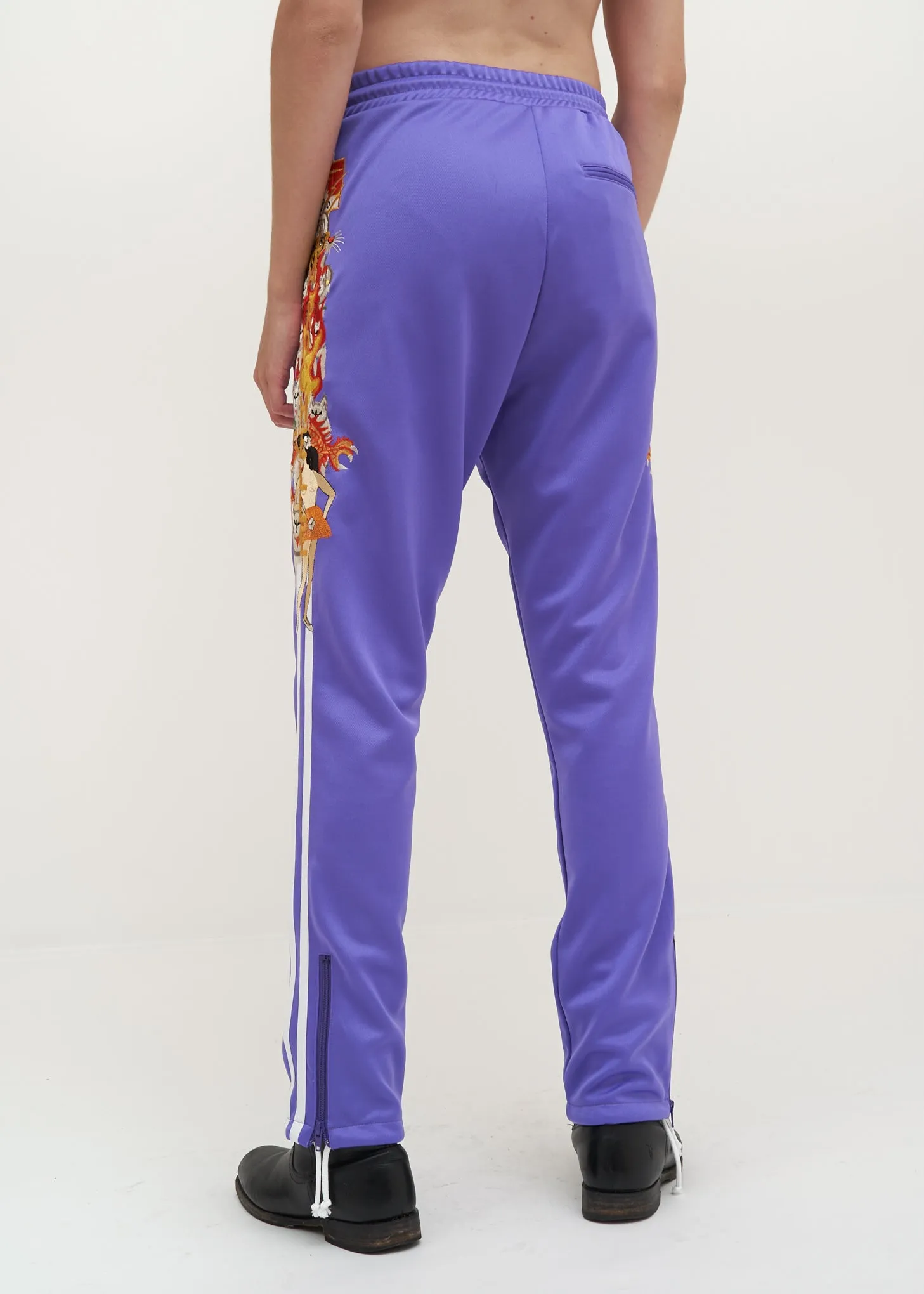 Purple Chaos Embroidery Track Pants