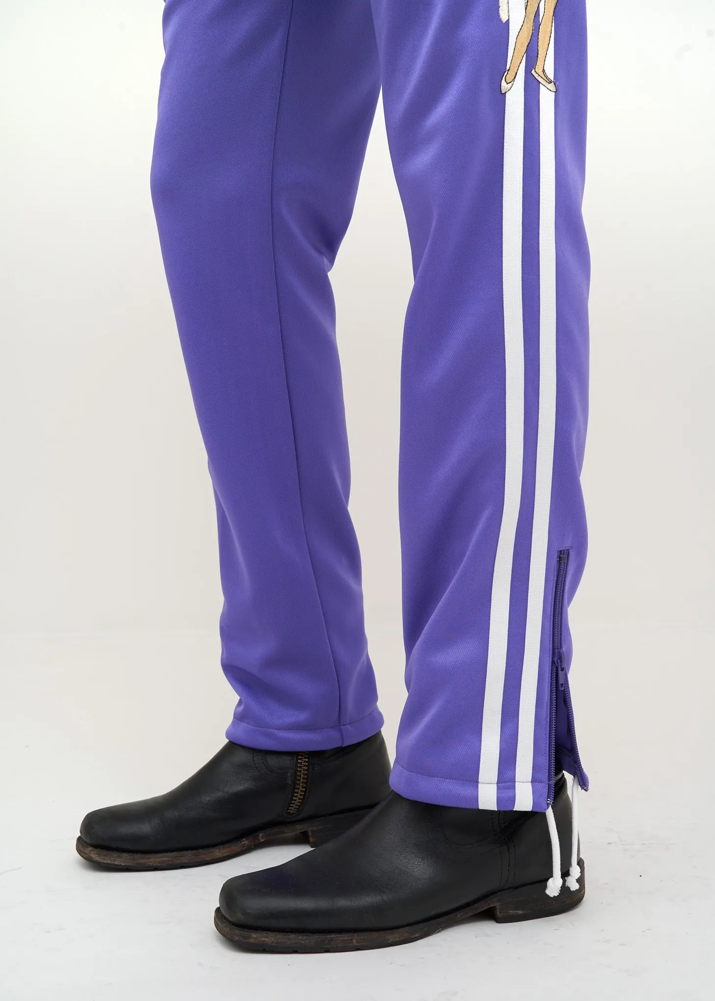 Purple Chaos Embroidery Track Pants