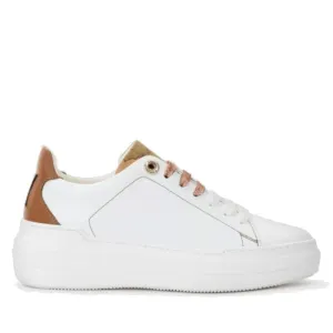 Scarpe Donna 1A Classe Alviero Martini Sneakers Bianche con Logo Glitter 0409