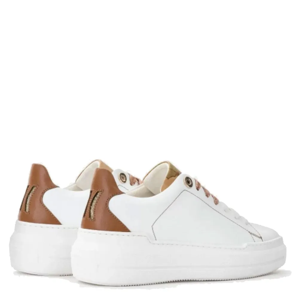 Scarpe Donna 1A Classe Alviero Martini Sneakers Bianche con Logo Glitter 0409