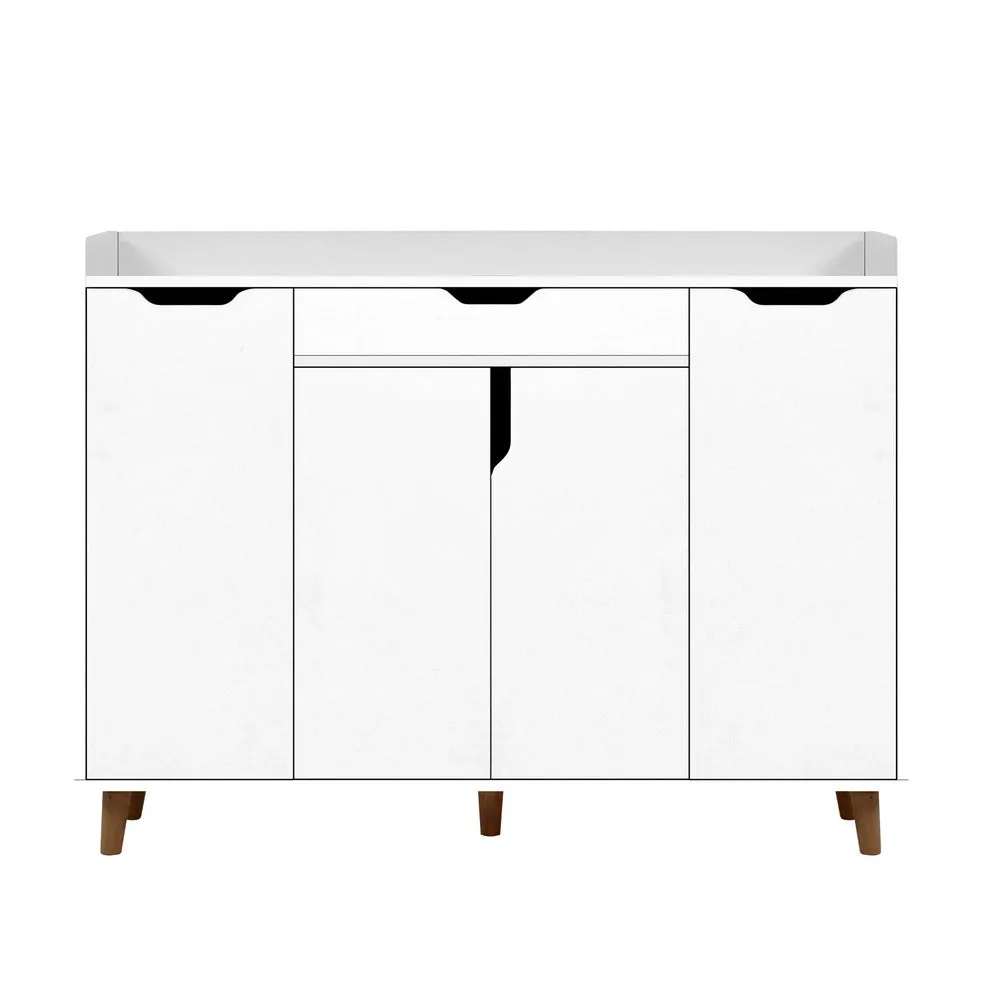 Shoe Cabinet Storage Rack 120cm Organiser Drawer Cupboard - White