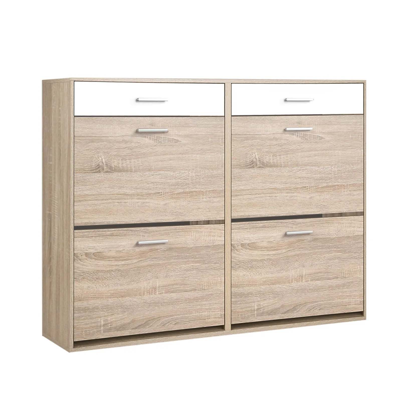 Shoe Rack Cabinet Wooden 36 Pairs Storage Organiser Shelf Cupboard Drawer 3 Tier