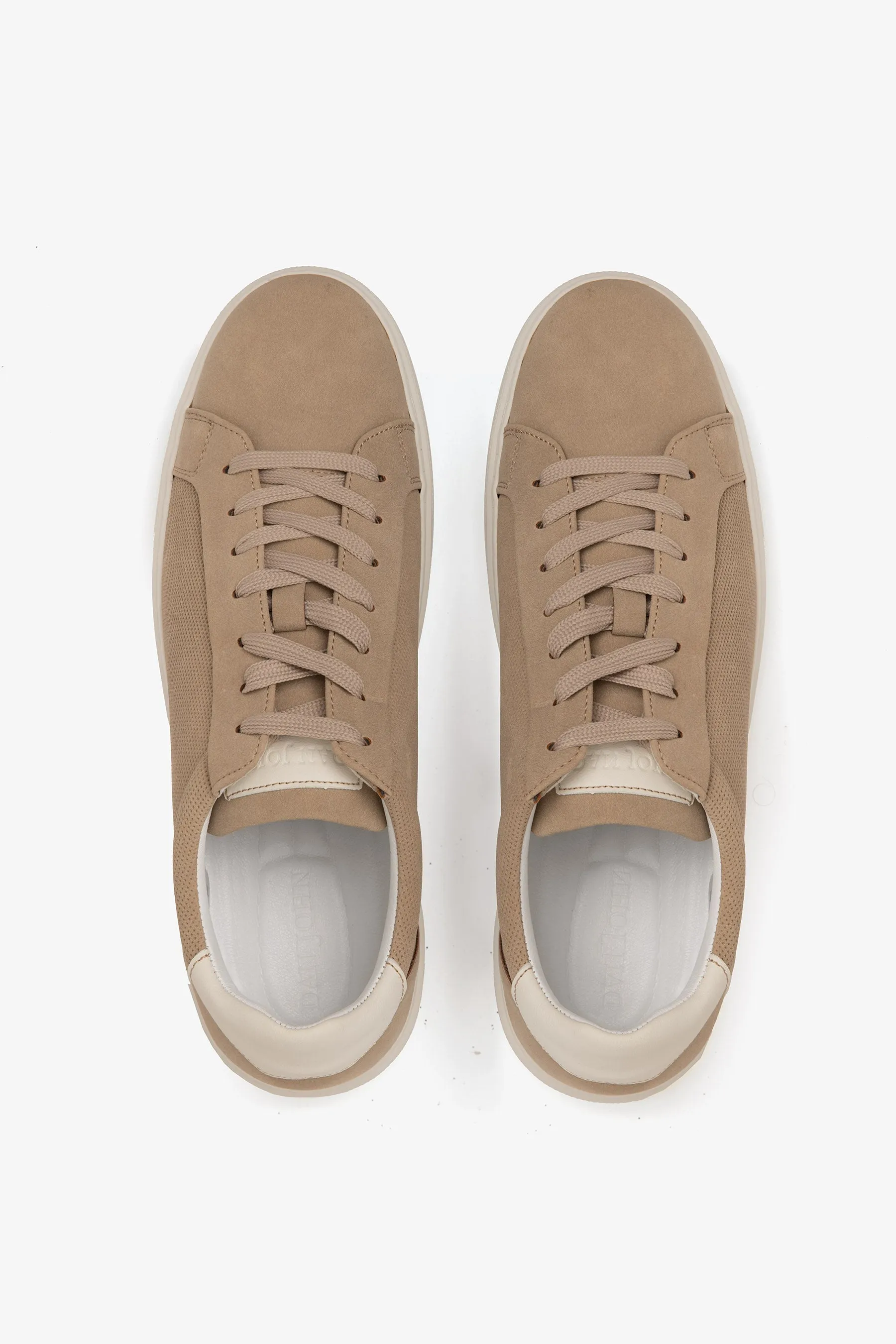 Sneakers ecosuede traforata beige