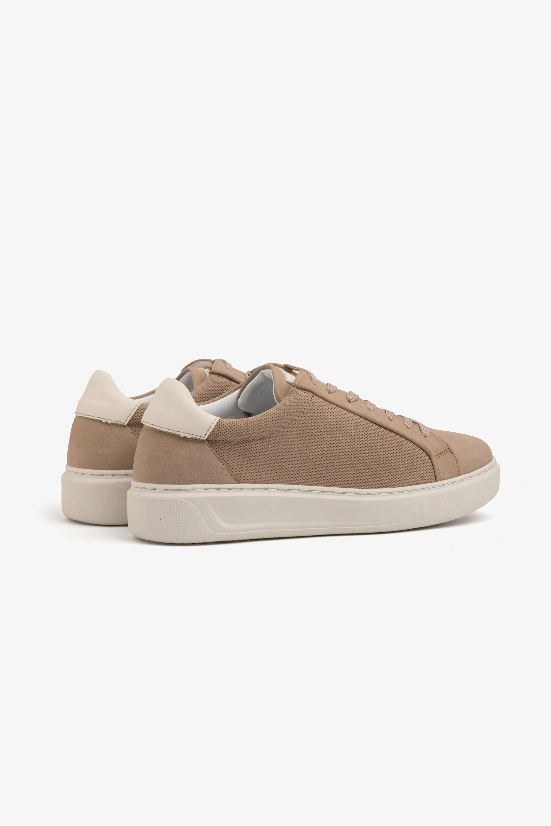 Sneakers ecosuede traforata beige