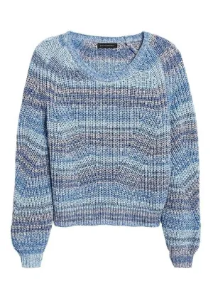 Spacedye Cropped Sweater in Blue