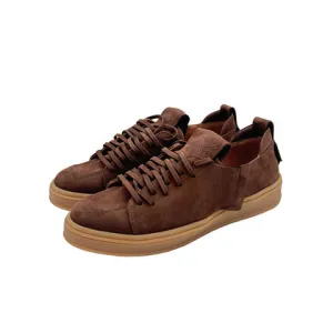Strip Down brown nubuck men sneakers