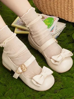 TAVIMART  -  Kawaii Sweet Mary Janes Shoes Women Buckle Japanese Lolita Platform Shoes Female Pure Colour Bow Fashion Shoes Summer New