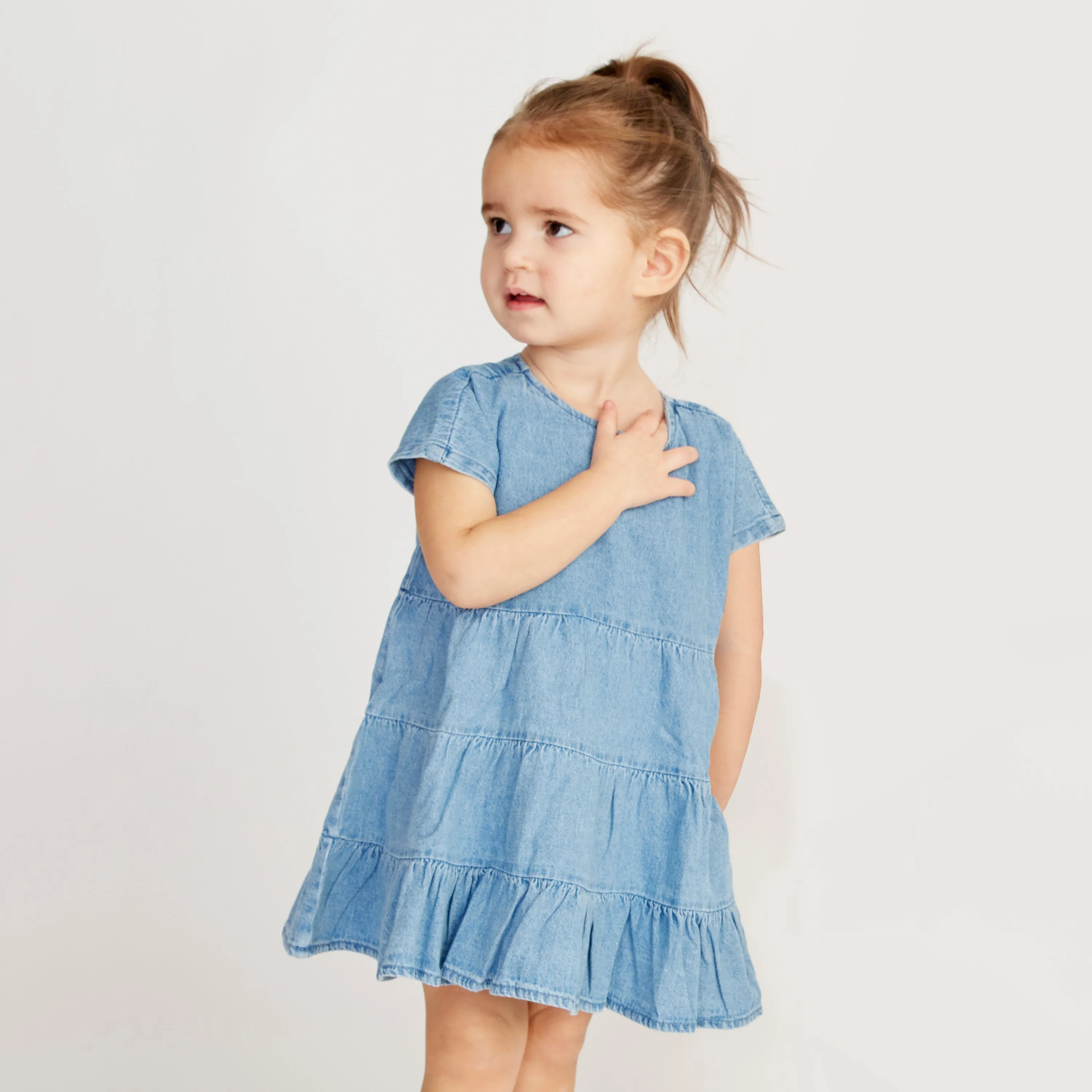 Tiered Denim Dress