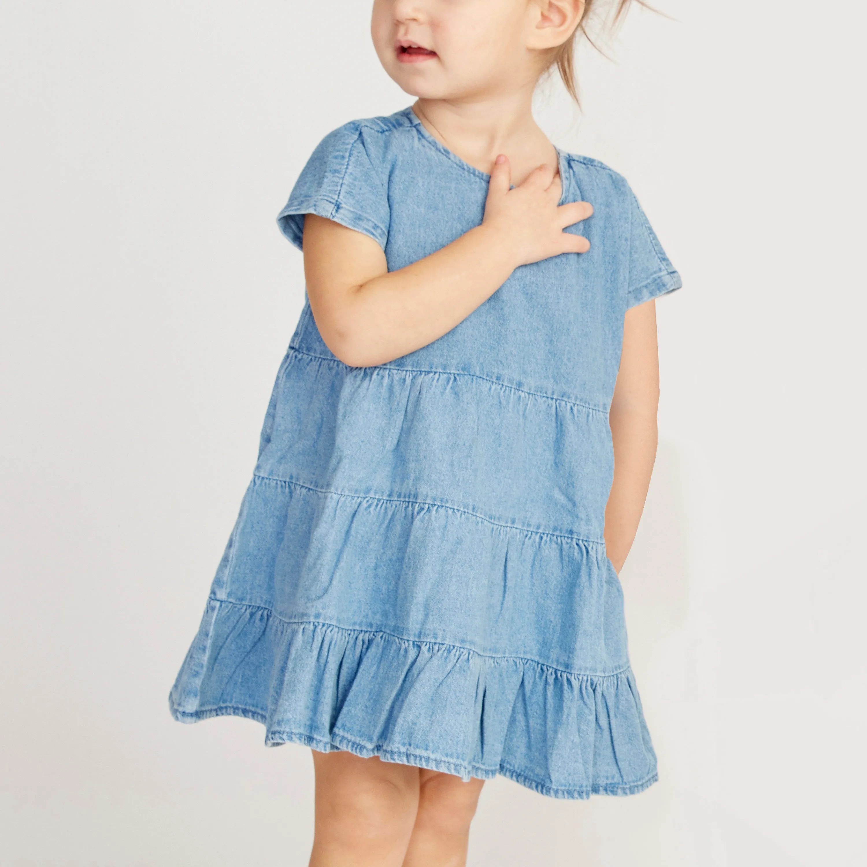 Tiered Denim Dress