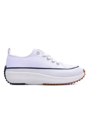 TMY White High Sole Casual Women's Sneakers with White Laces - 89070 - Fushë Kosovë