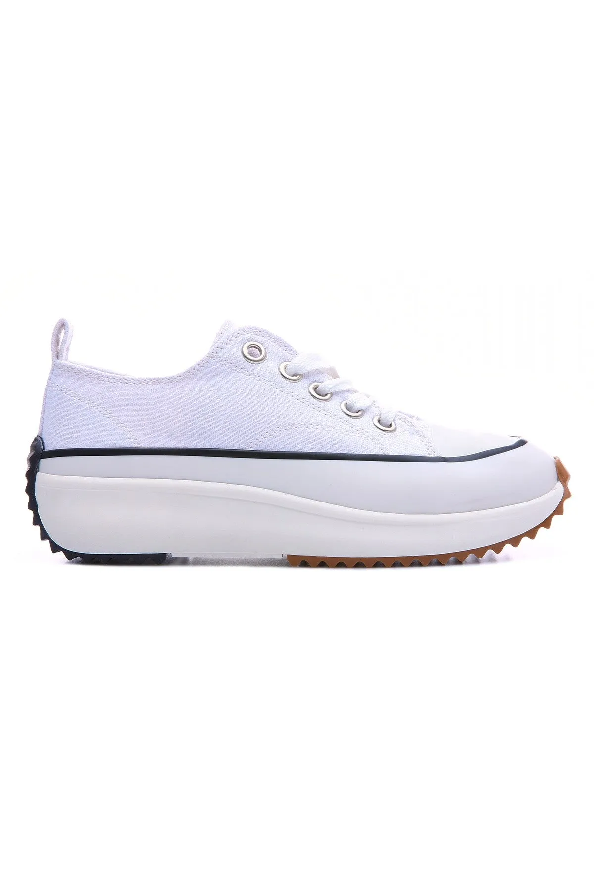 TMY White High Sole Casual Women's Sneakers with White Laces - 89070 - Fushë Kosovë