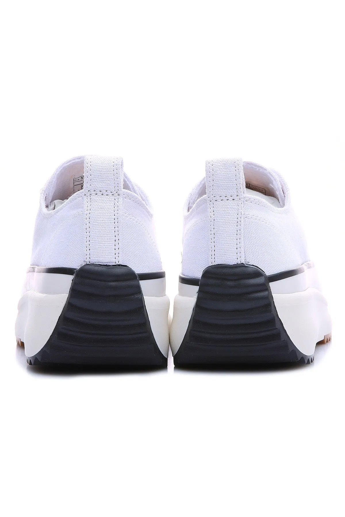 TMY White High Sole Casual Women's Sneakers with White Laces - 89070 - Fushë Kosovë