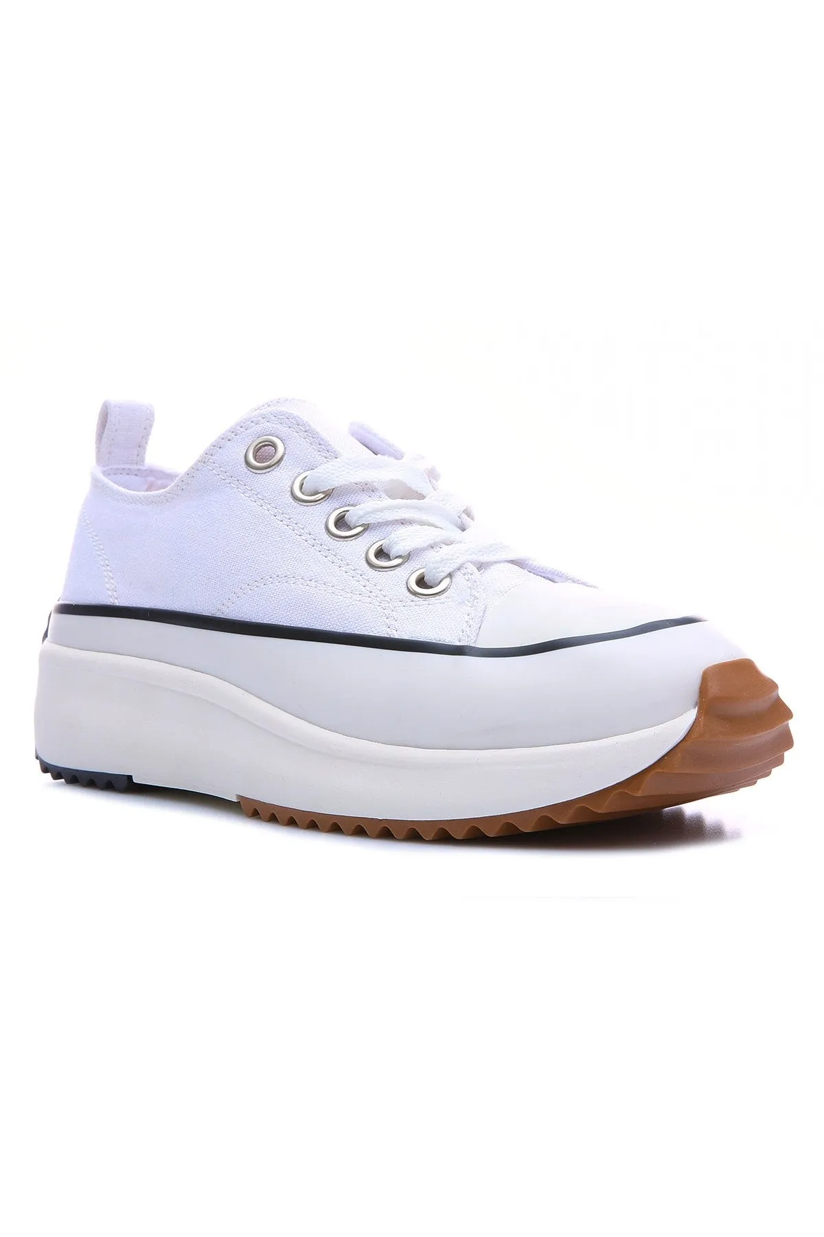 TMY White High Sole Casual Women's Sneakers with White Laces - 89070 - Fushë Kosovë
