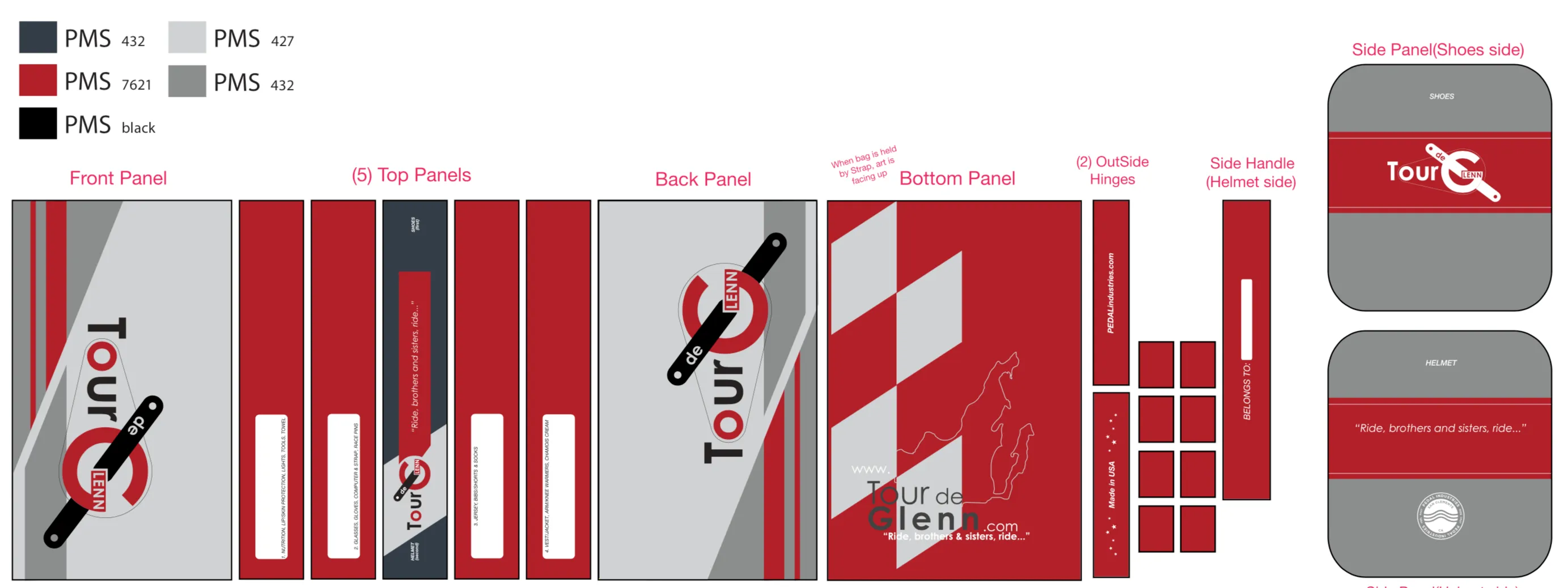 Tour De Glenn RACEDAY BAG - ships in about 3 weeks