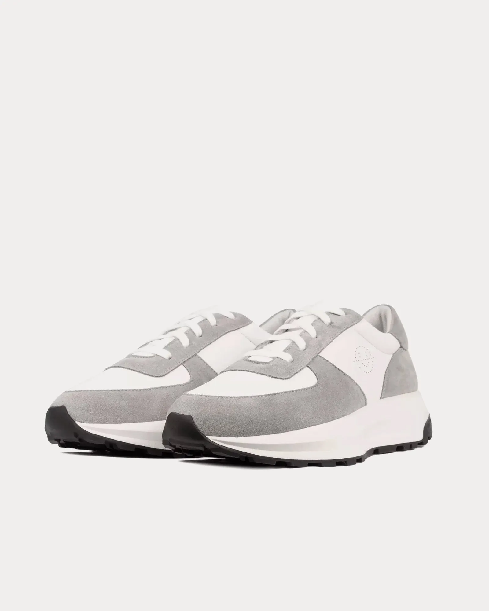 Trinity Leather & Suede Grey / White Low Top Sneakers