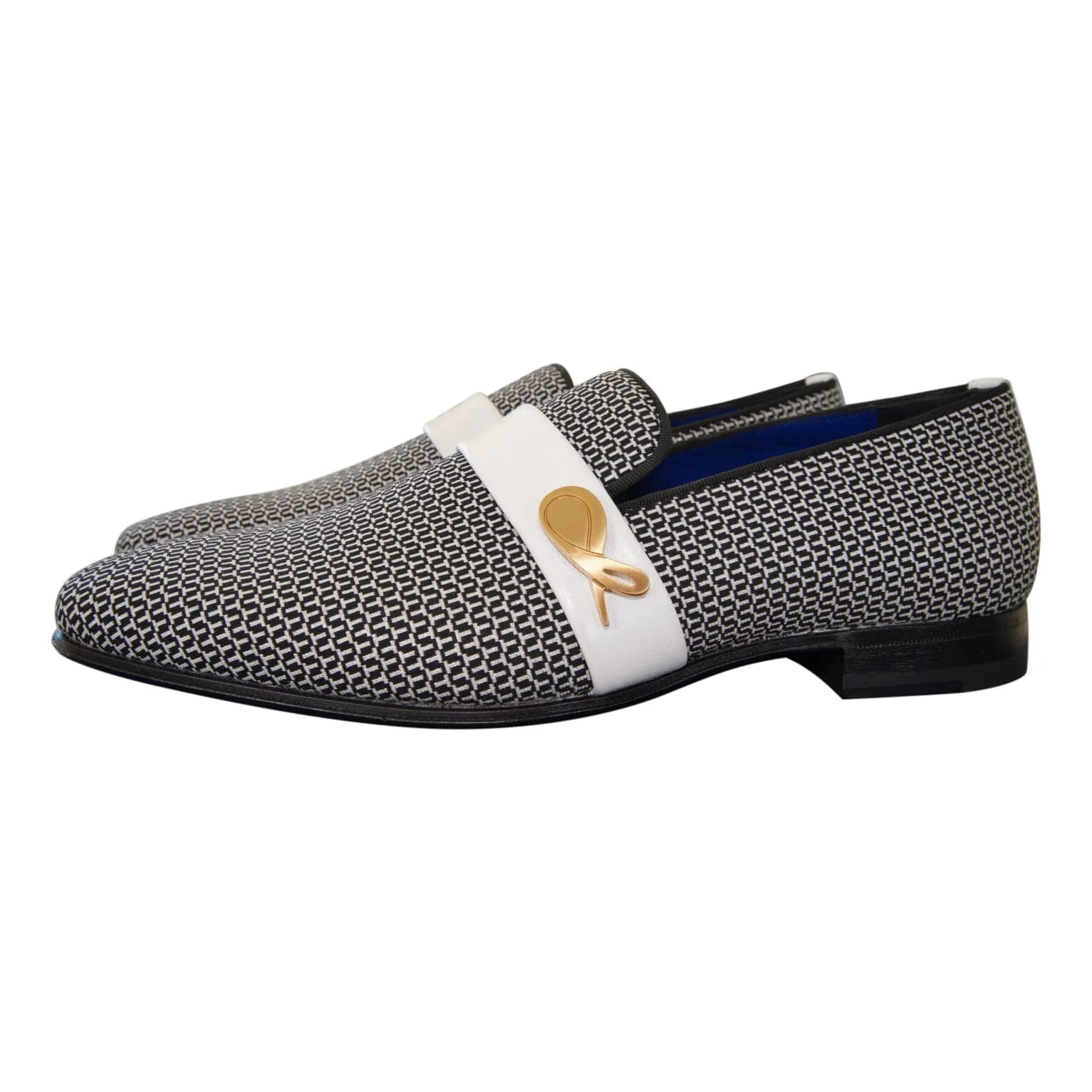 White Croccante Loafer With Yellow Gold Hardware