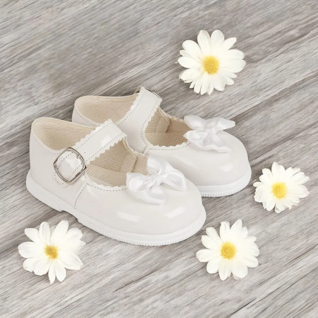 White Patent Ribbon First Walker Mary Jane Baypods
