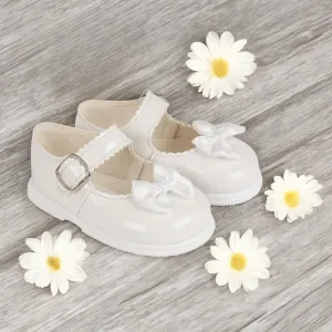 White Patent Ribbon First Walker Mary Jane Baypods