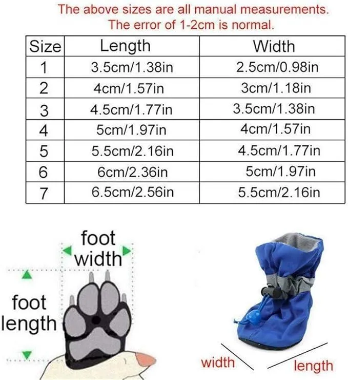 Whoof Whoof Boots for Small and Medium Dogs | Non-Slip Paw Protector Dog Shoes Pet Booties with Reflective Straps | Lightweight and Breathable | 4 pc Set