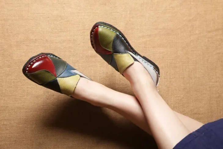 Women Genuine Leather Loafers Shoes