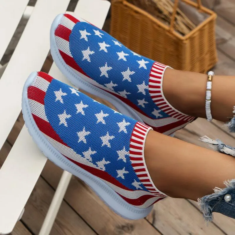 Women's USA Flag Design Sneakers |  Casual Shoes For Independence Day ☑️